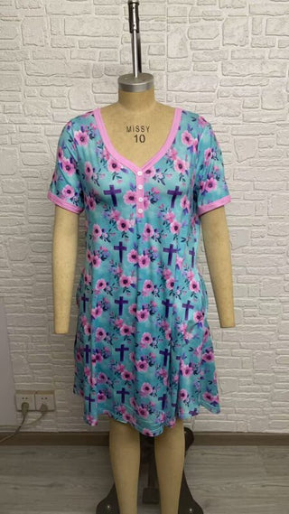 PREORDER Shirley Sleepshirt | Floral Cross - shipping late March