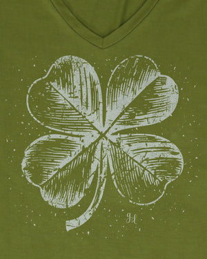 Grace & Lace | VIP Favorite Perfect V-Neck Graphic Tee | Four Leaf Clover