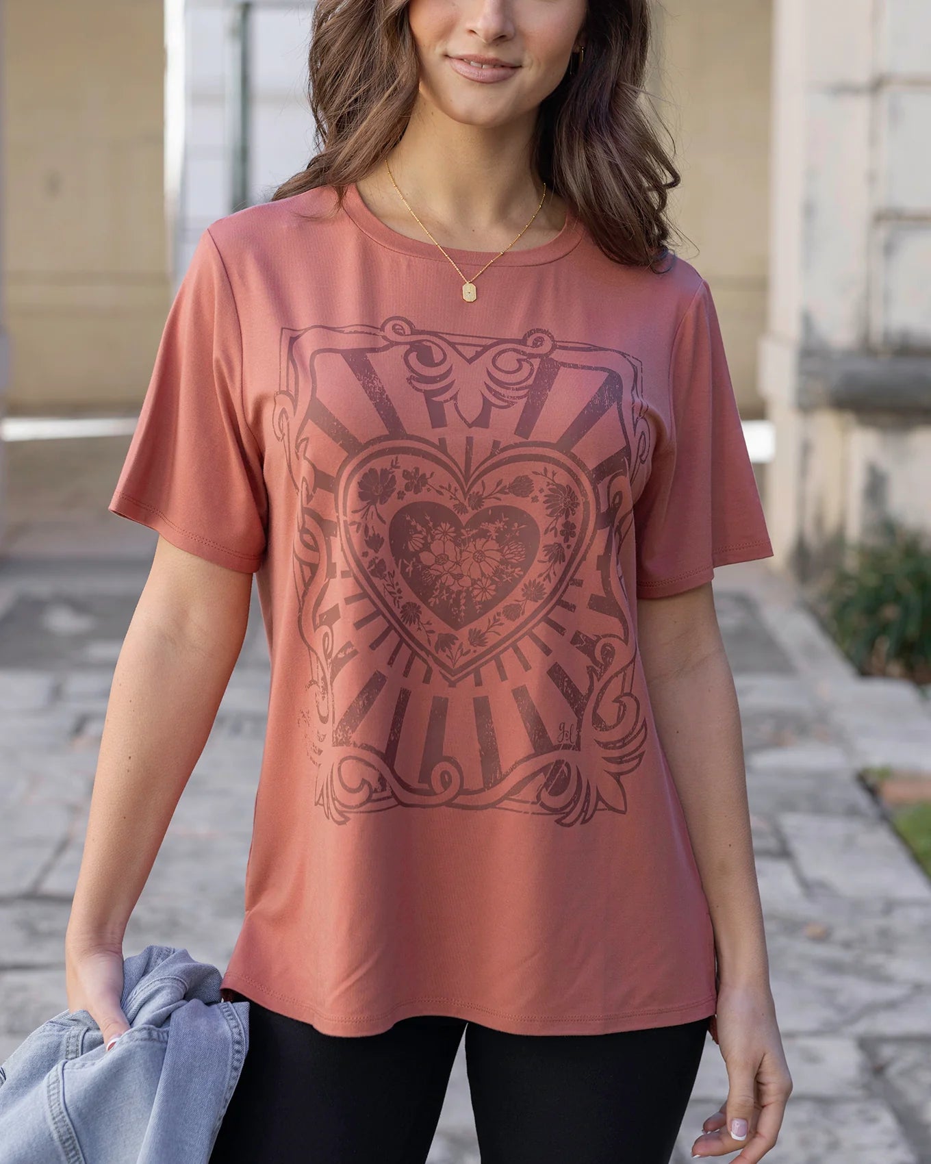 Grace & Lace | Girlfriend Fit Graphic Tee | Retro Heart