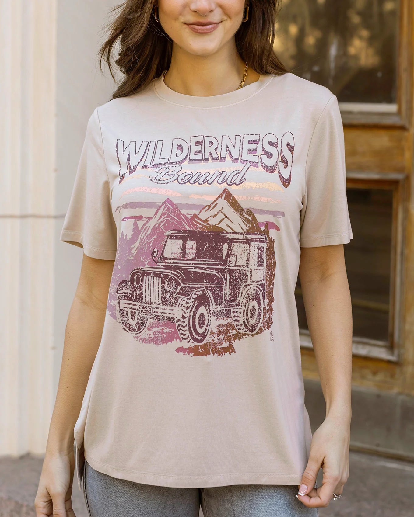 *NEW* Grace & Lace | Side Slit Girlfriend Fit Graphic Tee | Wilderness Bound