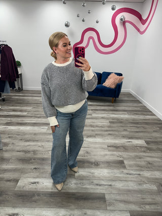 Charlotte Sweater | Black & Cream