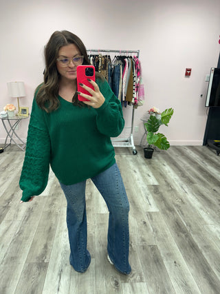 Talina Textured Sweater | Forest Green