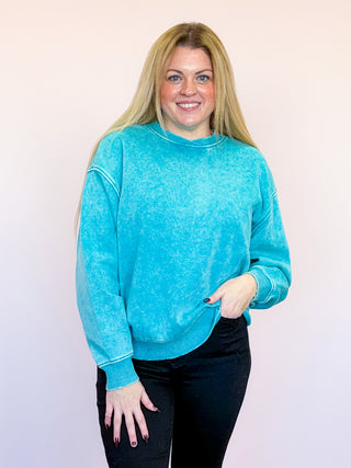 *NEW* Cheyenne Oversized Pullover | Light Teal