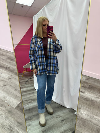Janna Plaid Flannel Shirt | Blue