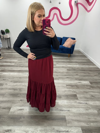 Finley Maxi Skirt | Wine