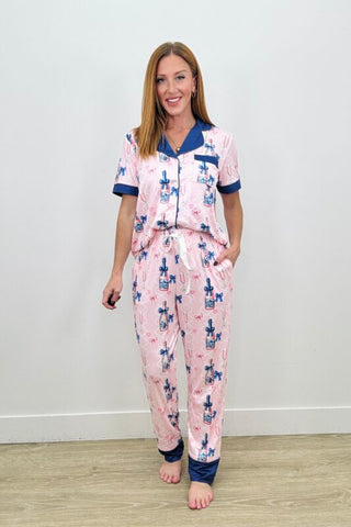 PREORDER Shirley Pajama Set | Button Down & Pants | Champagne - shipping early November