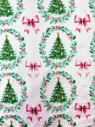 PREORDER Shirley Pajama Set | Button Down & SHORTS | Christmas Tree Bow - shipping early November