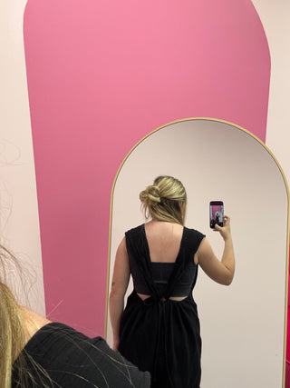 *FINAL SALE* Starboard Halter Double Gauze Overalls | Black (S,M,L)