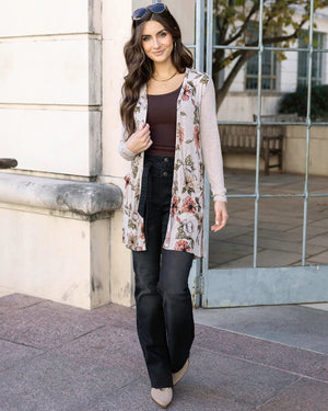Grace & Lace | Lightweight Ribbed Cardigan | Floral