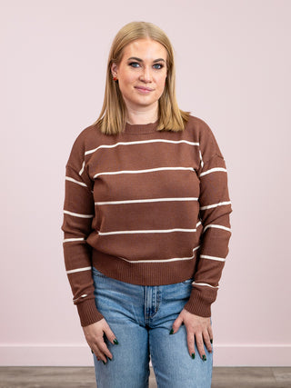 *NEW* Lilia Striped Sweater | Brown