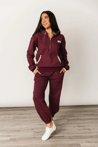 *NEW* Ampersand | Comfort Zone Joggers | Maroon Lace