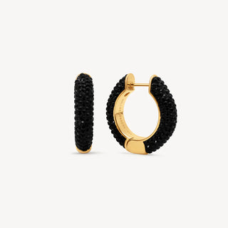 Hillberg & Berk | Sparkle Ball Hoop Earrings | Black