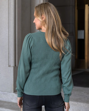 Grace & Lace | Molly Pointelle Sweater | Sea Pine