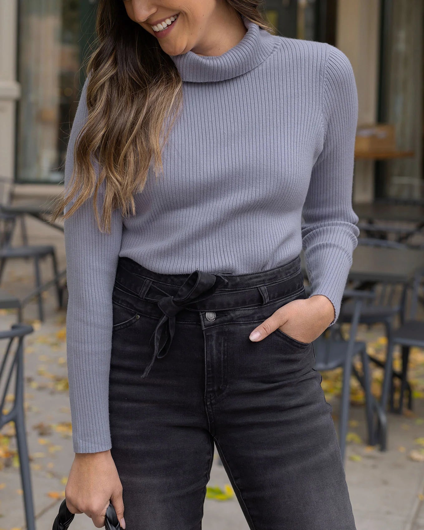 FINAL SALE Grace Lace Oh So Soft Ribbed Turtleneck Light