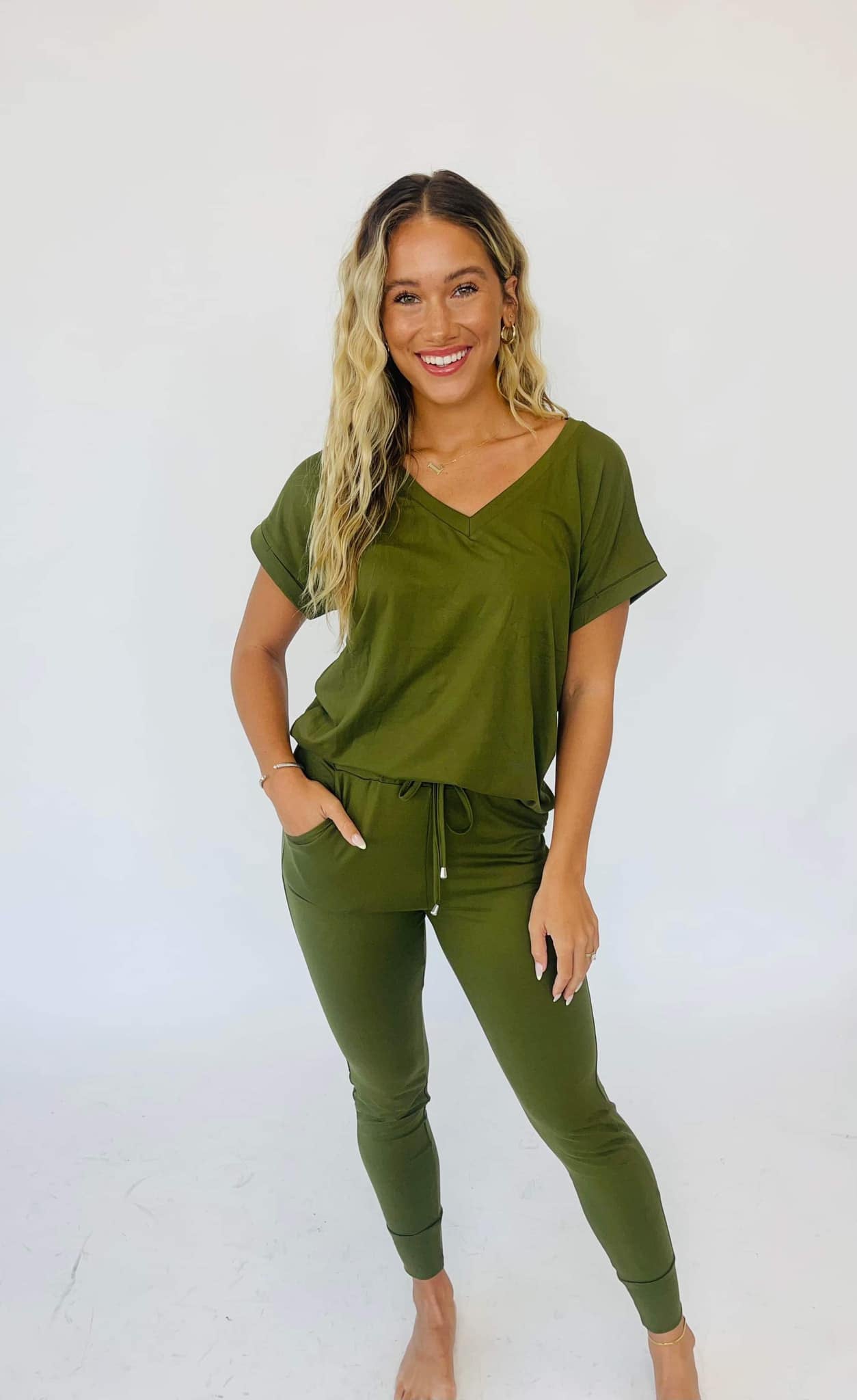 PREORDER Shirley Lounge Set | SOLID | Olive - shipping mid October