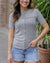 *NEW* Grace & Lace | Patched Ribbed Knit Tee | Heather Grey