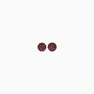 *NEW* Hillberg & Berk | Sparkle Ball Stud Earrings | Merlot