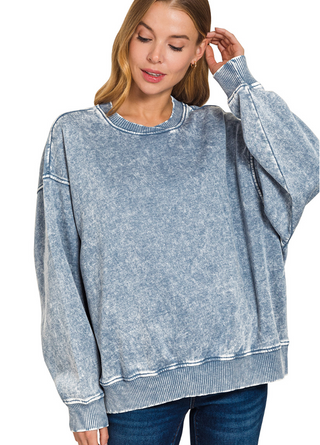 *NEW* Cheyenne Oversized Pullover | Dusty Blue