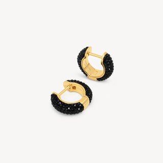 Hillberg & Berk | Sparkle Ball Hoop Earrings | Black