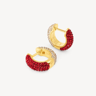*CYBER MONDAY* Hillberg & Berk | Sparkle Reversible Hoop | Red Velvet & Soft Gold