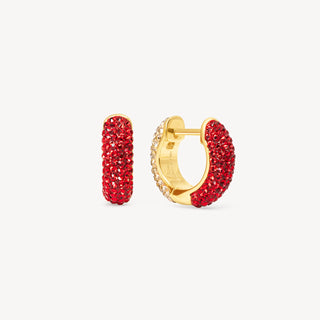 *CYBER MONDAY* Hillberg & Berk | Sparkle Reversible Hoop | Red Velvet & Soft Gold