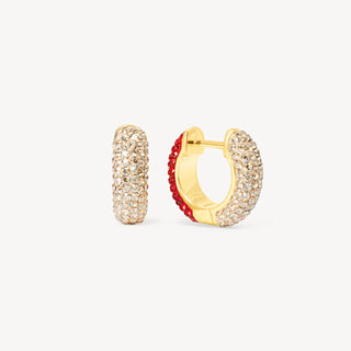 *CYBER MONDAY* Hillberg & Berk | Sparkle Reversible Hoop | Red Velvet & Soft Gold