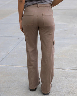 Grace & Lace | Sueded Twill Cargo Pants | Caribou