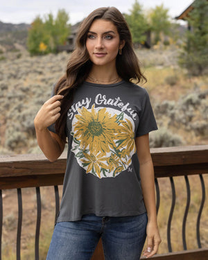 Grace & Lace | VIP Favorite Perfect Scoop Neck Graphic Tee | Grateful