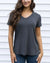 *NEW* Grace & Lace |  VIP Favorite Perfect V-Neck Tee | Charcoal