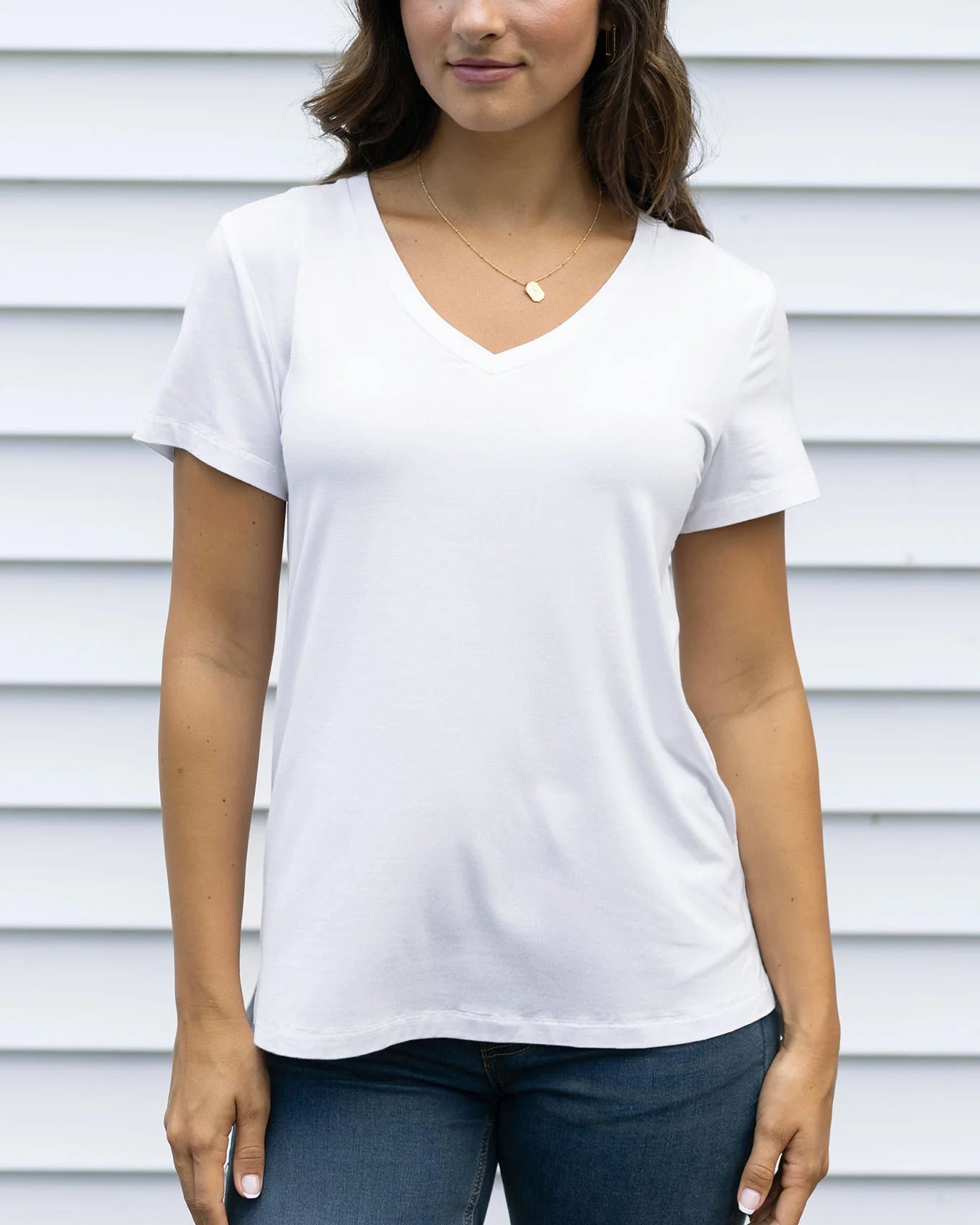 Grace & Lace | VIP Favorite Perfect V-Neck Tee | Ivory