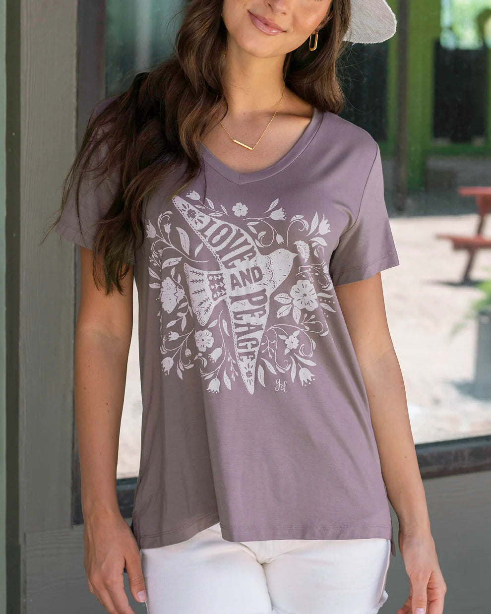 PRELAUNCH Grace & Lace | VIP Favorite V-Neck Graphic Tee | Floral Bird