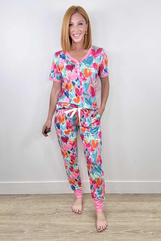 PREORDER Shirley Matching Set | Tee & Joggers | Vibrant Heart - shipping early January
