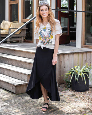PREORDER Grace & Lace | Wrap High-Low Maxi Skirt | Black