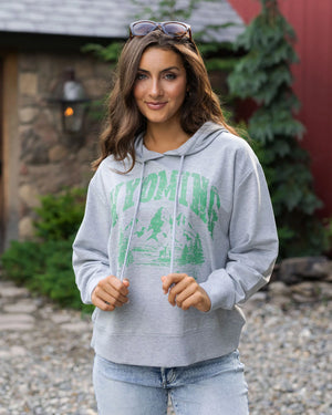 Grace & Lace | Wyoming Graphic Hoodie | Heathered Grey
