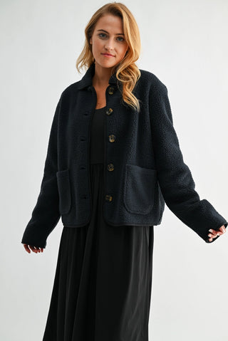 Frostline Button Sherpa JACKET | Deep Navy