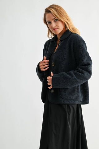 Frostline Button Sherpa JACKET | Deep Navy