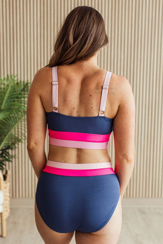 *NEW* Catching Waves | Bikini Swim TOP | Navy & Pink