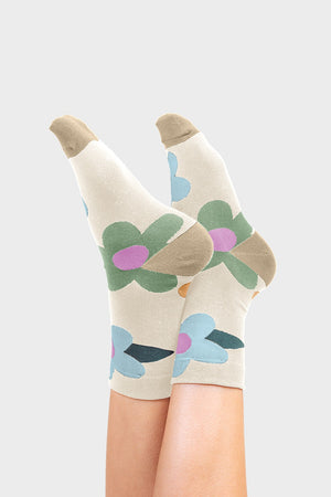 Ed The Floral Print Socks | One Size