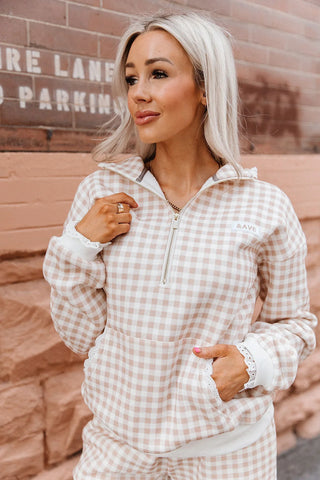 *NEW* Ampersand | Comfort Zone HalfZip | Gingham Lace