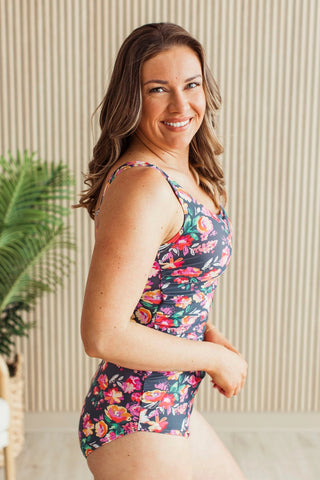 *NEW* Here's To Summer | Floral ONE-PIECE Swimsuit | Charcoal