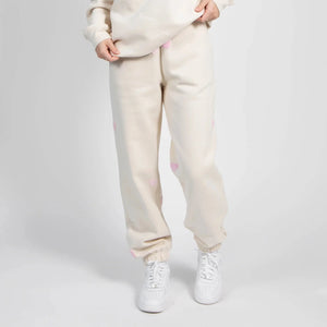 AS IS Brunette The Label | All Over Puff Heart Oversized Jogger | Almond Milk (All sizes)