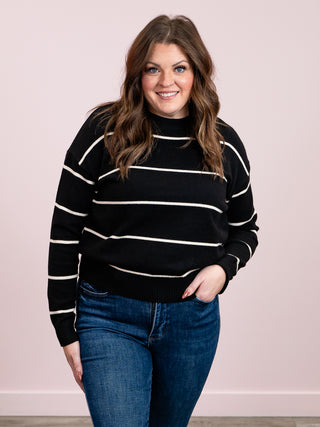 *NEW* Lilia Striped Sweater | Black