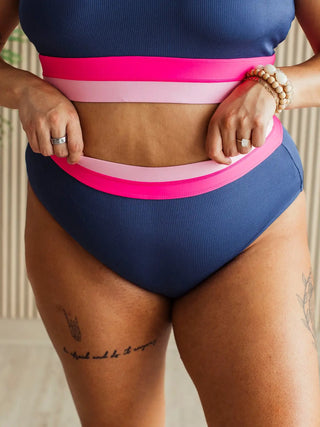 *NEW* Ray Of Sunshine | Swim BOTTOM | Navy & Pink