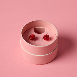 *CYBER MONDAY* Hillberg & Berk | Sparkle Ball Stud Earrings | Red Velvet