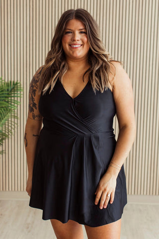 *NEW* Shimmering Waters | Swim Dress | Black
