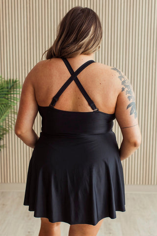 *NEW* Shimmering Waters | Swim Dress | Black