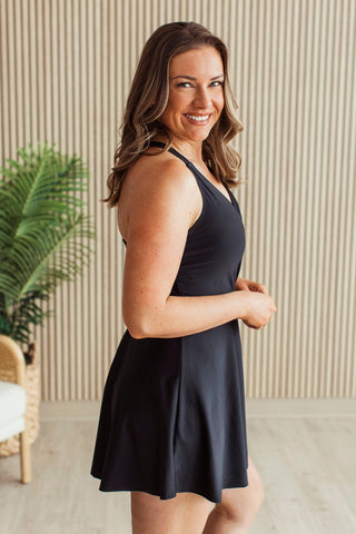 *NEW* Shimmering Waters | Swim Dress | Black