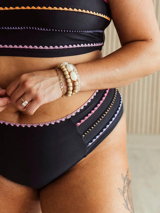 *NEW* Sun-Kissed Beauty | Bikini Swim BOTTOM | Black Multi