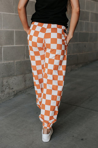 Ampersand | Checkered Joggers | Pumpkin Spice